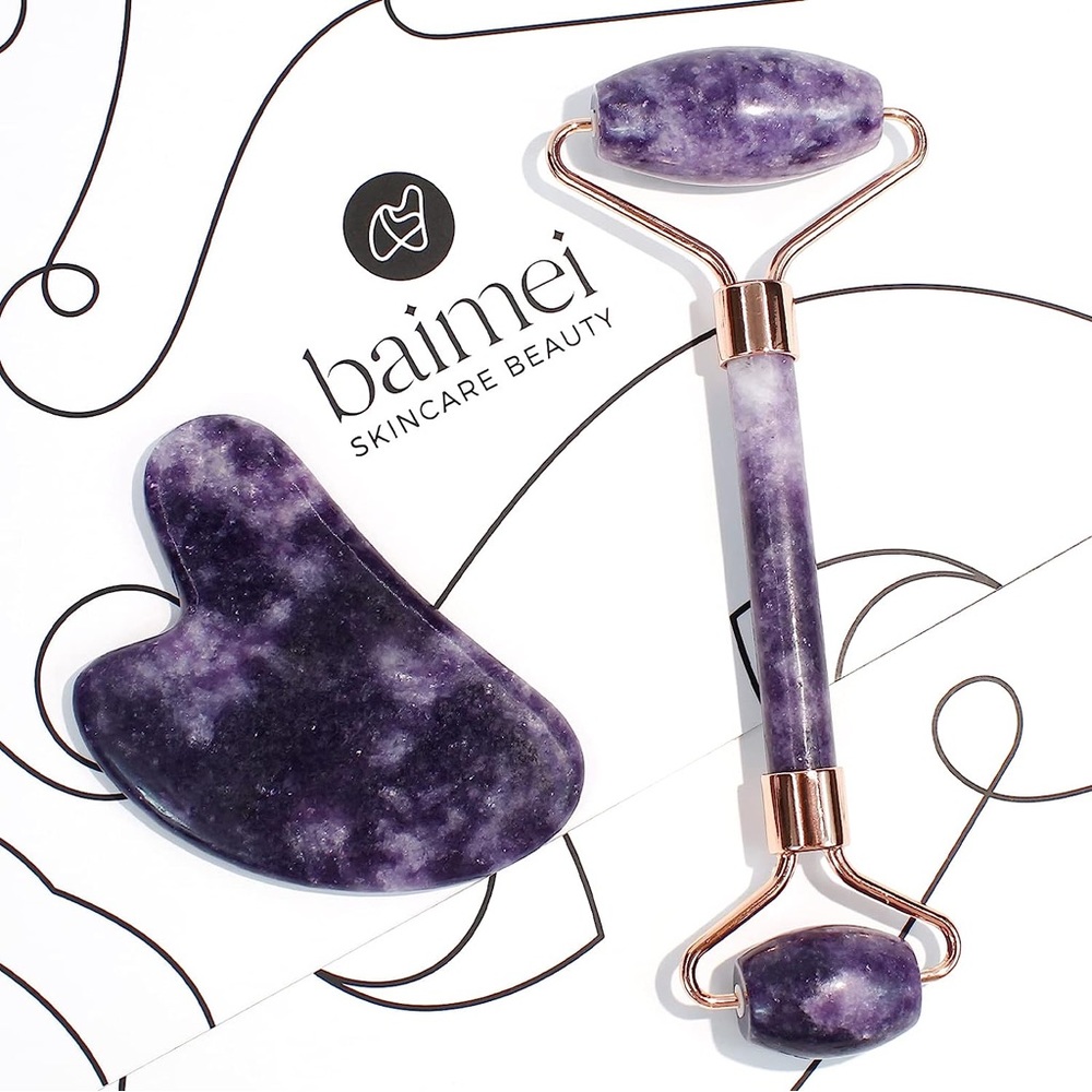 BAIMEI Jade Roller & Gua Sha, Face Roller